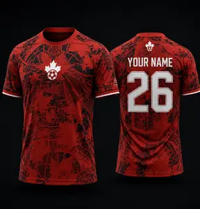 Ver 2 Canada Football Fan [Custom Name & Number] Jersey, Canada National Team Inspired Graphic Jersey, Canada Flag Soccer Supporter Jersey, North America Streetwear Football Jersey, Canada Soccer Fan Graphic Tee, Retro Canada Football Shirt