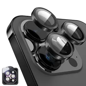 Tempered Glass Camera Lens Protector, 1 Count Phone Rear Lens Protective Film, Phone Accessories Compatible with iPhone 15 14 Pro Max Plus, Smartphone Protection