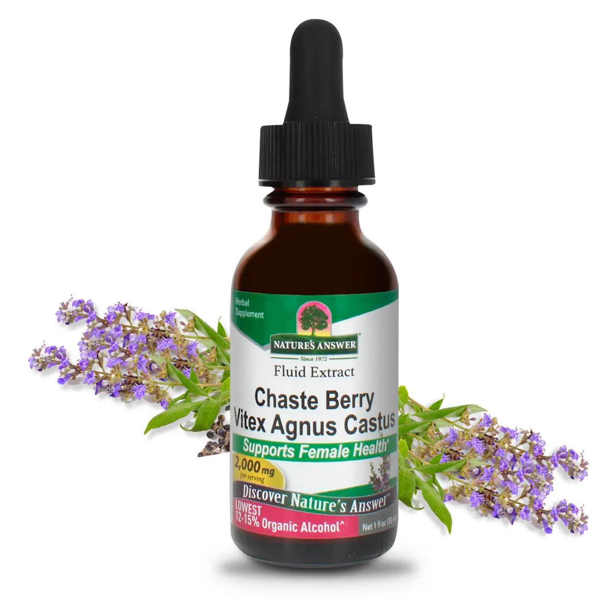 Nature's Answer Vitex Berry, 1-Fluid Ounce | Promotes Hormonal Balance | Ovulation Support | Menopausal Support… Supplement Healthcare Fitness