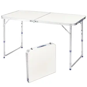 Portable Folding Table 4Ft Heavy Duty Indoor Outdoor White Picnic Party Camping Dining Table