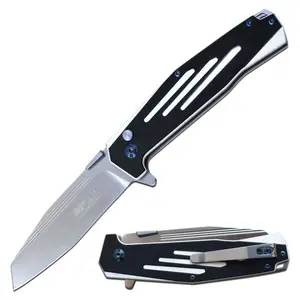 MTECH USA Evolution Folding Pocket Knife, Button Lock with 3.5" D2 Satin Finish Wharncliffe Blade Button Lock MTE-FDR034