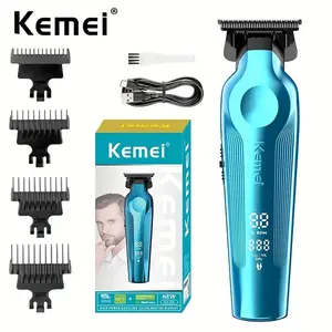 Kemei 264 Professional Cordless Hair Trimmer Zero Gapped Rechargeable Hair Clippers Barber Electric Finish Hair Cutting Machine Hair Beard Trimmer Cordless Beard Trimming