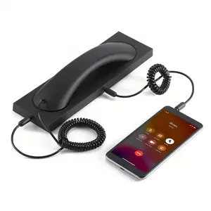 Retro Telephone Handset With Base, 3.5mm Jack, Handheld Receiver, Cell Phone Mic, Microphone Speaker, Made of Other Plastic, Without Battery, No Electronic Components or Motherboard, for Mobile Phones, Cellphone, Smartphone, Tablets, Notebo