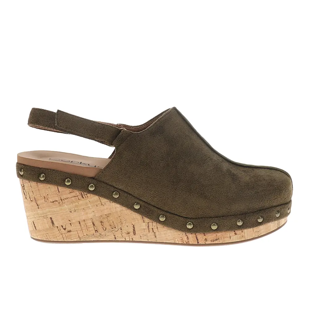 Corkys Womens Make Em Blush Studded Clogs Casual - Green