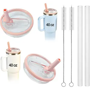 2 Pack 40 oz Replacement  Compatible with  40oz Bottles Only, Flip Straw Traveler , Leakproof Flip Top Caps, Dishwasher Safe,  Only, No Bottle Included ()