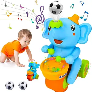 A new interactive elephant toy for children, equipped with LED lights and realistic sound effects, blowing a ball elephant, an excellent gift for children, Christmas gift (random color)