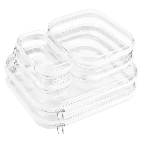 Clear Hard Shell Zipper Cases, Hard Plastic Cosmetic Bag with Double Zippers, Multifuctional Hard Pouch, Waterproof Travel Storage Pouches for Makeup Brush, Cosmetic, Toiletry, Skincare, Clothes, Books, Toys & Pencil, Travel Organizer, Office Supplies
