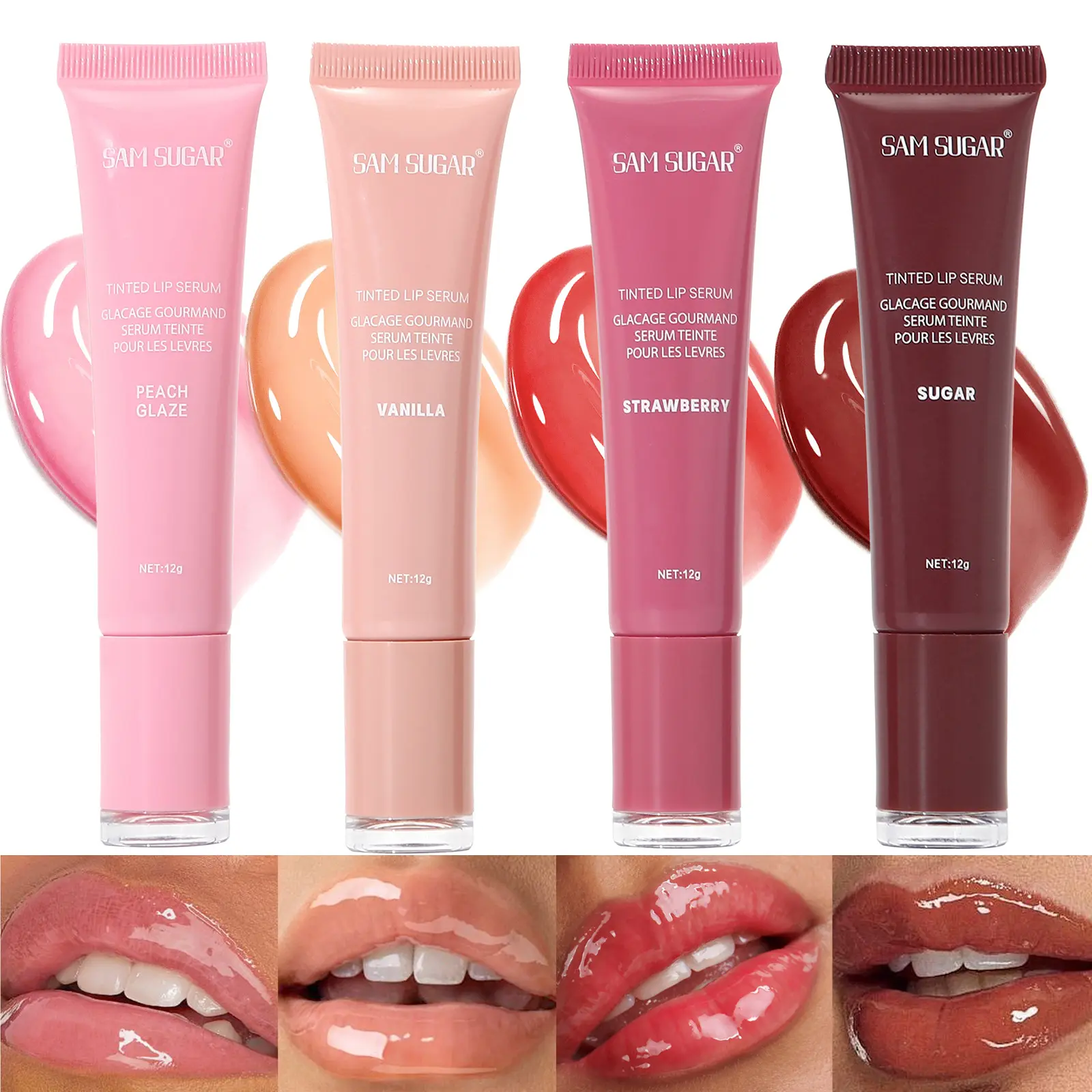Hydrating Liquid Lip Gloss Essence, Nude Color Shimmer Finish, Reduces Wrinkles, Essential Makeup for Autumn Winter, Moisturizes Lips