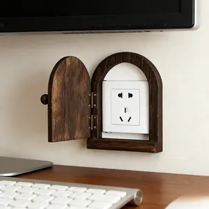 1 Handcrafted Wooden Outlet Cover, Non-electric, Handmade Wooden Construction, Covers and Decorates Outlets, Dust and Dust-proof, Suitable for Living Room Walls, Bedroom Decoration, Home Soft Furnishings, Suitable for Gaming Rooms, Hotels, Homestays