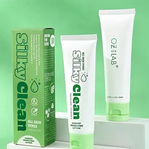 OZLAB Silky Clean Makeup Dissolving Lotion with Squalane & Vitamin E for All Skin Types Gentle Hydrating Formula Nourishing Radiant Double Cleansing Set Cosmetic