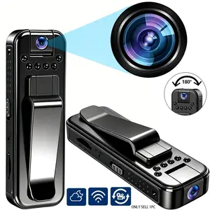 Mini Body Camera with IR Night Vision and 180° Rotating Lens Portable Sport DV Camcorder for Travel Vlogging Cycling Hiking Outdoor Adventures Wearable Recording Camera