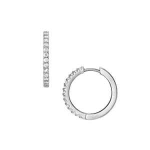 Fossil Women's Ellis Pavé Glitz Stainless Steel Hoop Earrings
