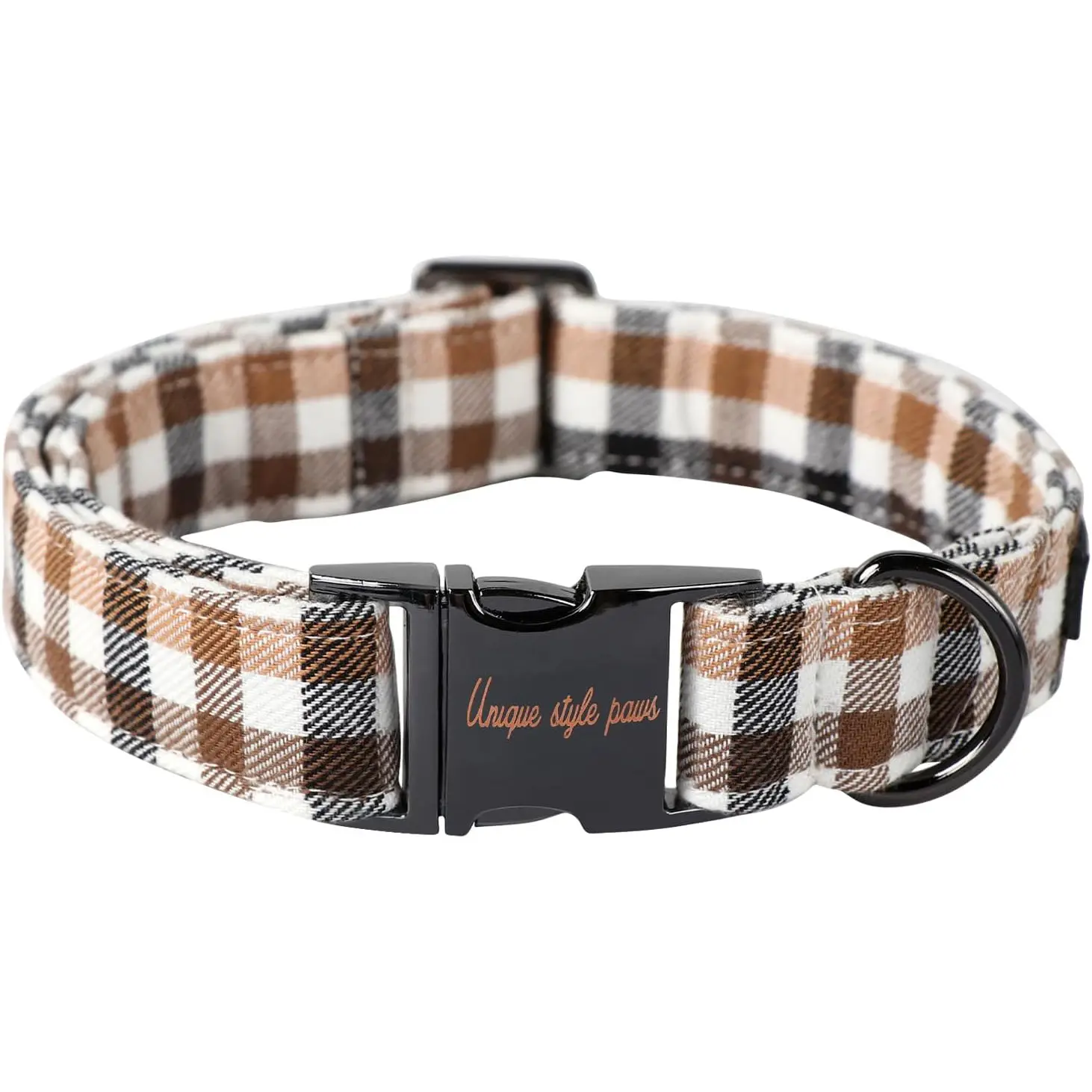 Unique style paws Dog Collar Metal Buckle Blue Plaid Collar Gift Durable Cute Collar for Small Medium Large Boys Girls Dogs Leash