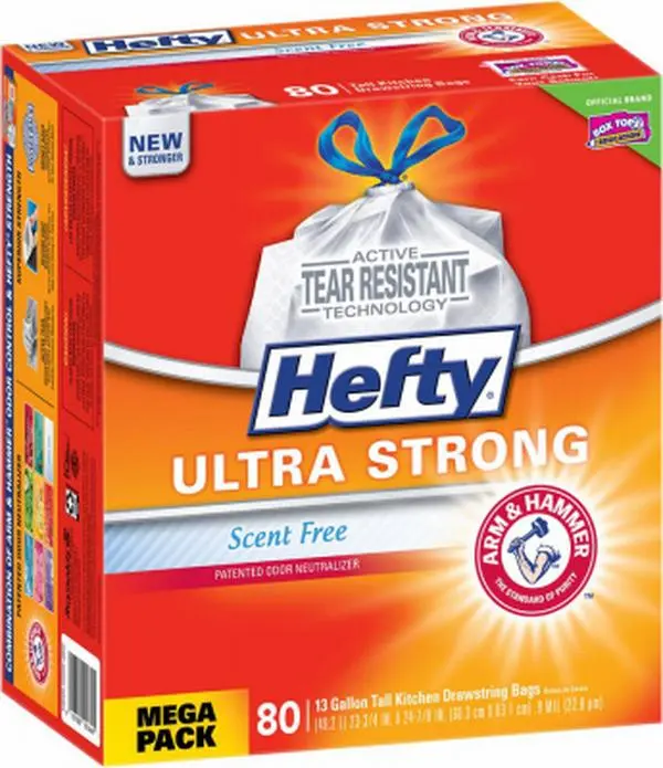 212 MAIN Sturdy Drawstring Trash Bags, Ultra-Strong 13 gal Trash Pack, 80-Count Waste Bags (Reynolds Consumer Products 214133), Drawstring Bag