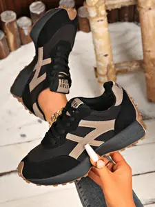 Women's Sporty Arisan Shoes Spring & Fall Elegant Fashion Casual Round Toe Low Top Lace-Up Thick Sole Breathable Outdoor Running Shoes Fashionable Running Shoes