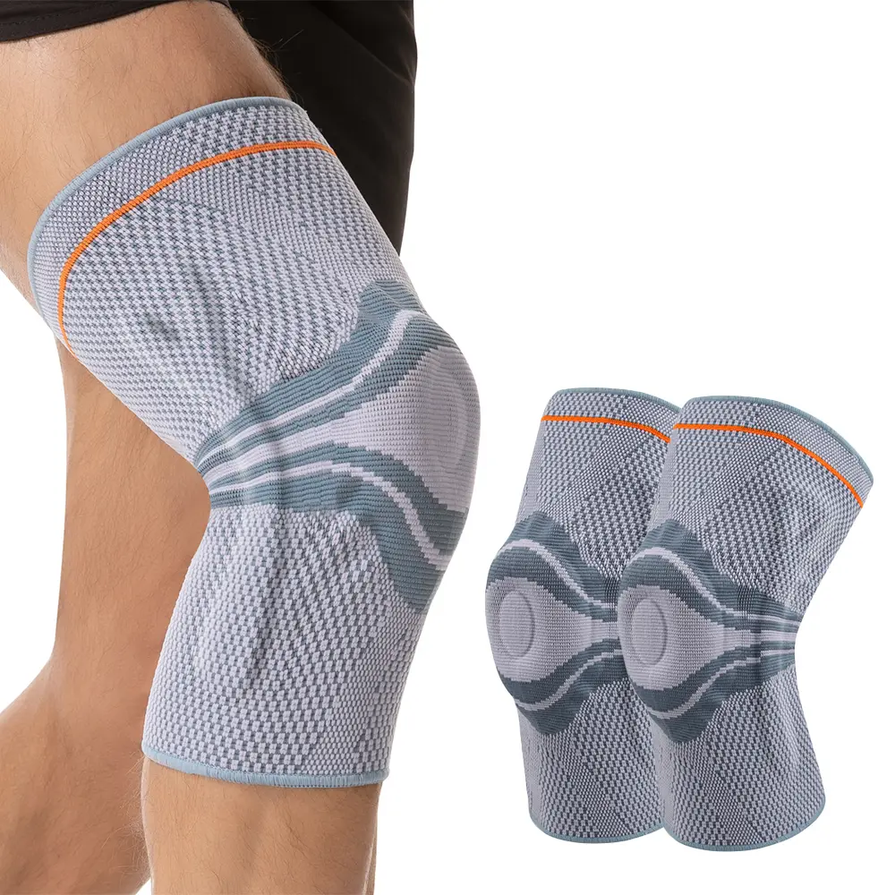 Professional Adults' Multifunctional Knee Support - Sportswear with Silicone Gasket, Side Stabilizer, Compression Sleeve for Fitness, Basketball, Better Performance Enhancement