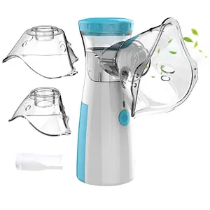 Portable Handheld Inhaler Nebulizer Machine for Adults and Kids, Mesh Atomizer with 2 Masks & Mouth Piece for Breathing Problems, Low-Noise Battery Operated or Plug-in Nebulizer for Home Travel Use