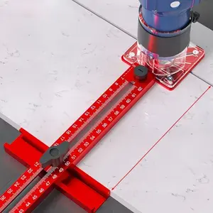 Multifunctional 4-In-1 Locator for Woodworking, Precision Measurement, Circular Cutting, Groove Cutting, Adjustable Radius Settings, Woodworking Square