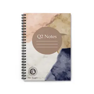 Q2 Marble She Juggles Spiral Notebook Journal - Perfect for Taking Notes at Work