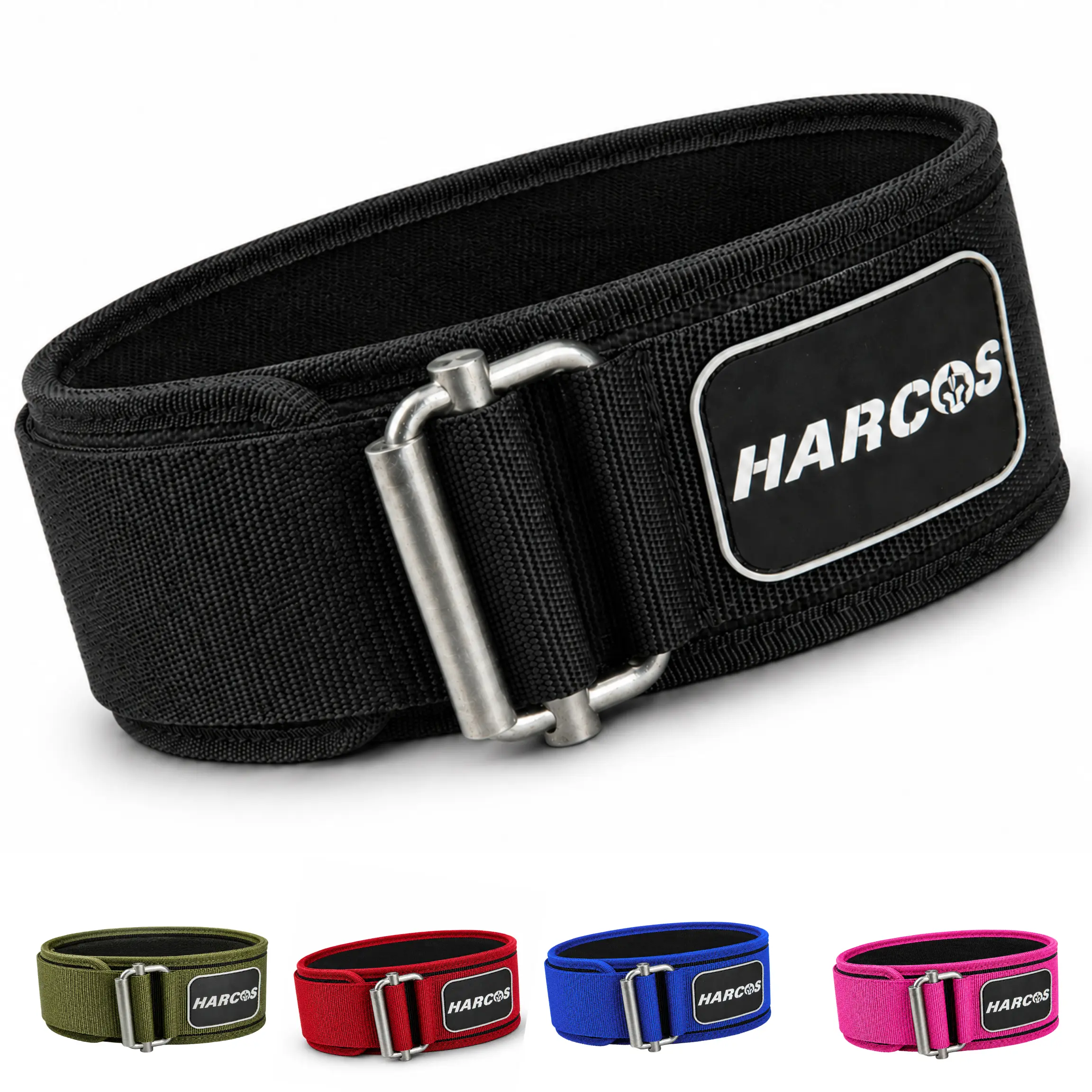 HARCOS Auto-Lock Weight Lifting Belt – 4” Premium Nylon Gym Belt for Squats, Deadlifts & Olympic Lifting – Adjustable Core Support Belt for Men & Women