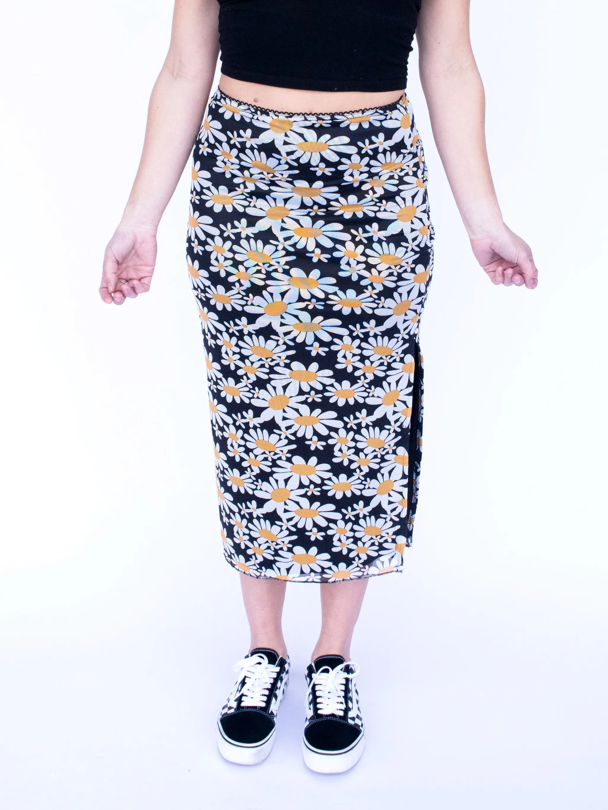 Ditsy Daisy Midi Skirt