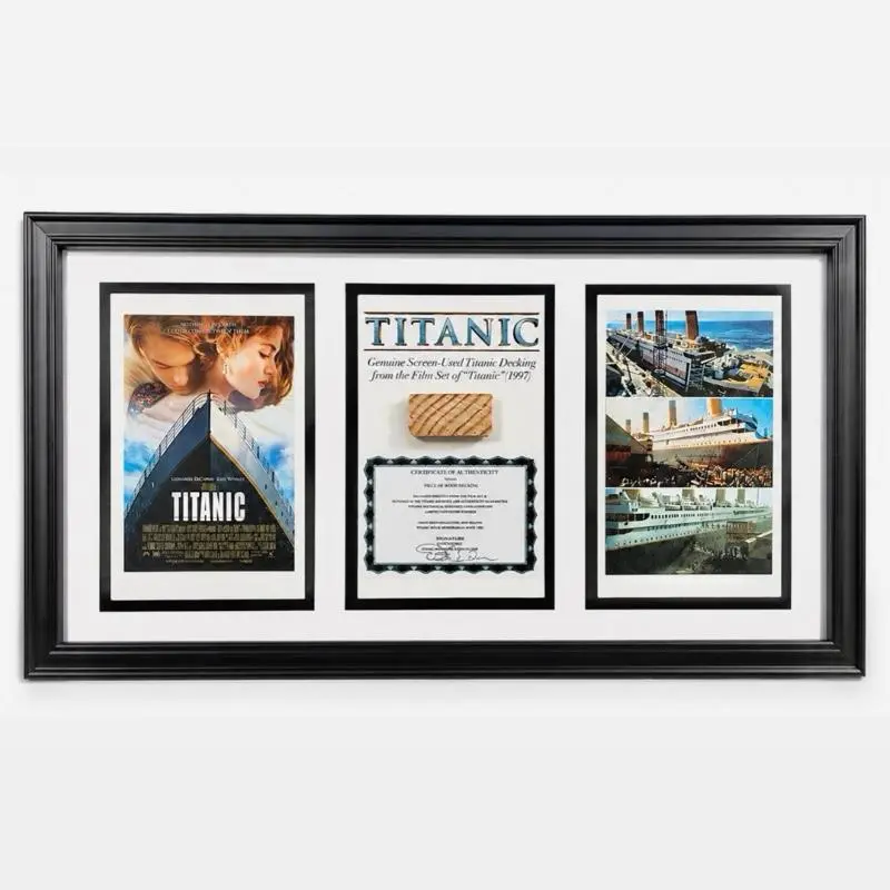 “Titanic” (1997) Screen Used Decking Movie Prop | Framed Display | 15x8inch | w/ COA | James Cameron | Genuine Screen Used Movie Prop | Titanic Film