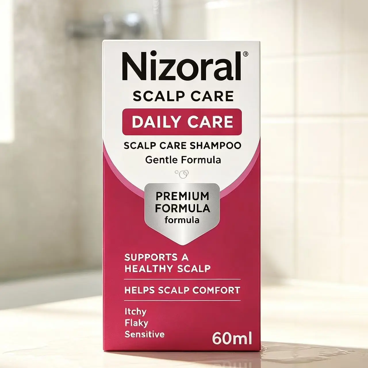 Nizoral Selenium Sulfide Haircare Shampoo - 2 fl oz (60 mL) Lightweight Cleansing Shampoo, Gentle Daily Scalp Cleanser for Fresh, Healthy-Looking Scalp & Hair, Selenium Sulfide Shampoo