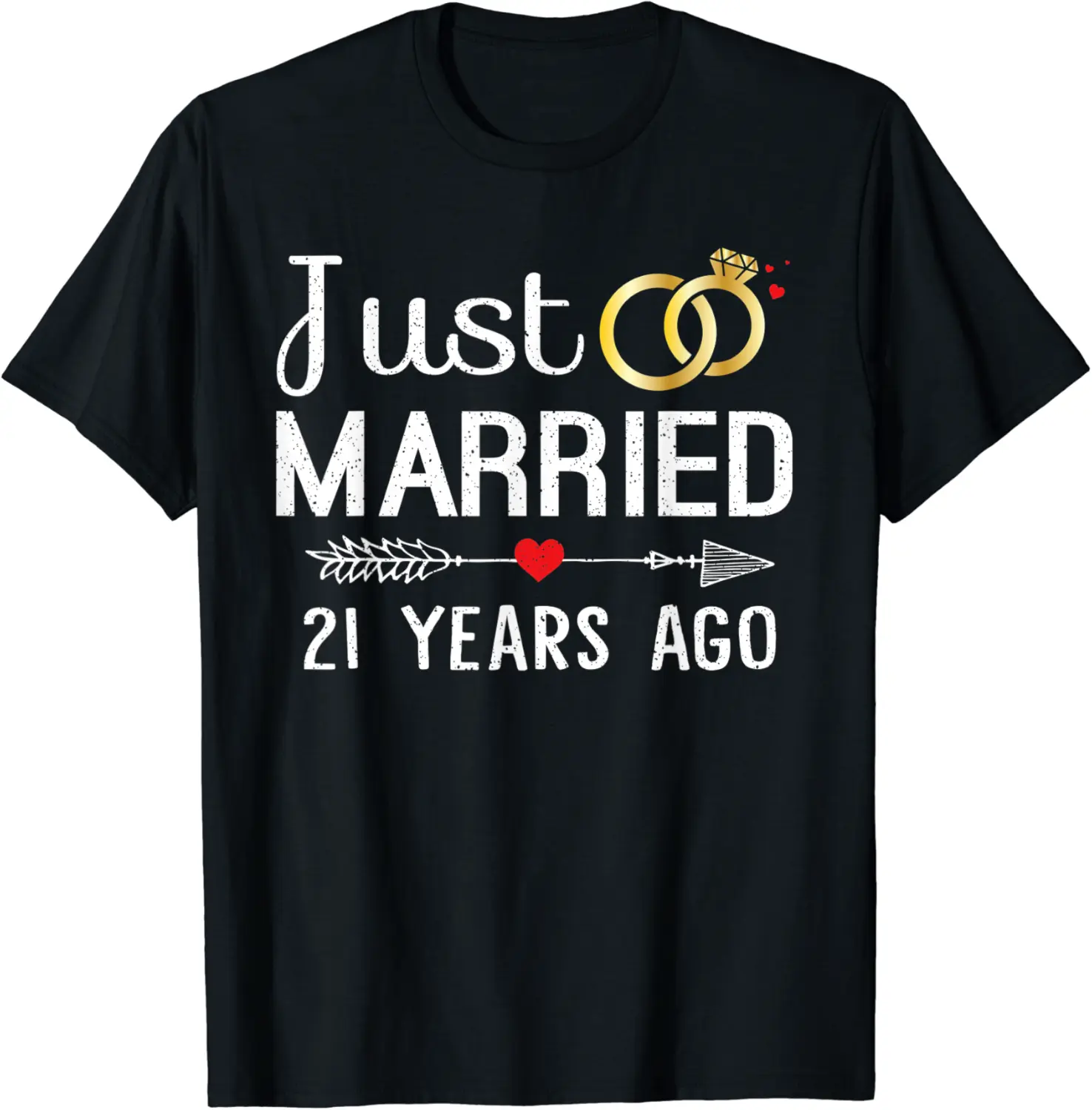 Just Married 21 Years Ago 21st Anniversary Gift for Couple T-Shirt - Viqarfaroo Shop 39B08VPLRZ6C