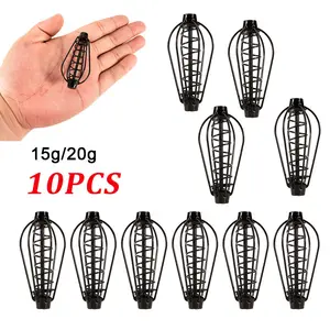 10pcs Spring Sinker Carp Fishing Feeder 15g 20g 6 Wire Method Swim Feeders US