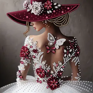 Elegant Lace Dress Queen Diamond Painting Kit, Beginner & Adult Handmade 5D DIY Irregular Shaped Rhinestones, Home Wall Decor, 30x30cm, Crafts