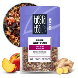 Ginger Peach Herbal Tea, Spicy Sweet Loose Leaf Blend | Tiesta Tea