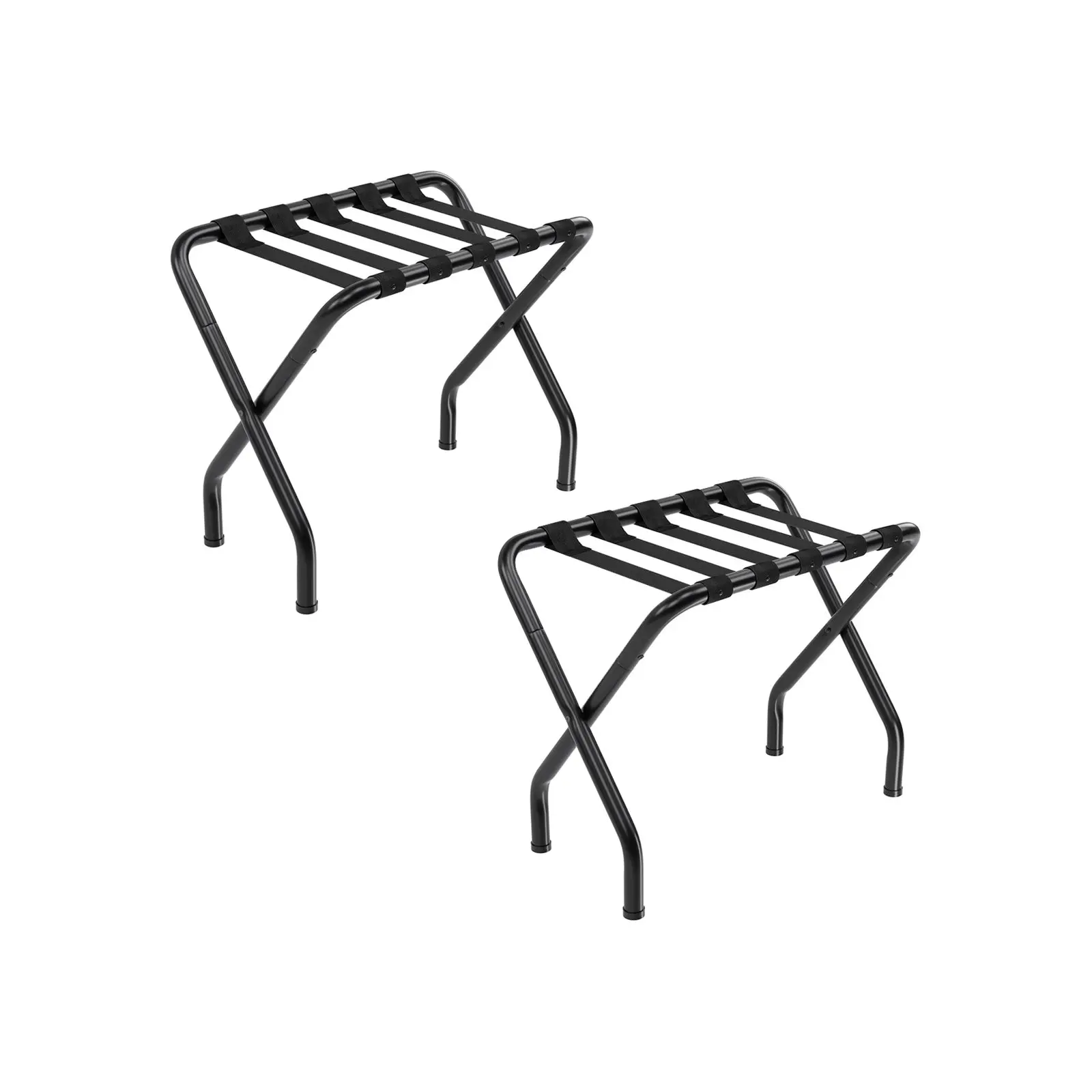 SONGMICS Adjustable Plastic Luggage Rack Set, Pack of 2, Steel Frame Luggage Stand for Guest Room