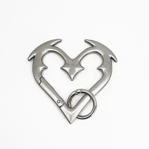 Aeropostale Gothic Heart Carabiner Keychain - Durable Heavy-Duty Zinc Alloy, Gothic Design, Bold Statement, Heart Shape, Secure Clasp Fashion Accessory for Keys, Bags (Sports & Outdoor, Leisure & Outdoor Recreation)