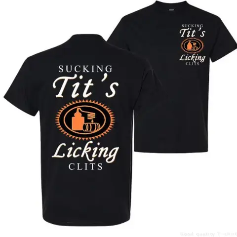 Unisex Cotton Round Neck Short-Sleeve Sports T-Shirt - Casual Graphic Meme Top with 2-Side Logo, Funny "Sucking T & Licking C Tito" Print, Classic Sportswear, Graphic T Shirts