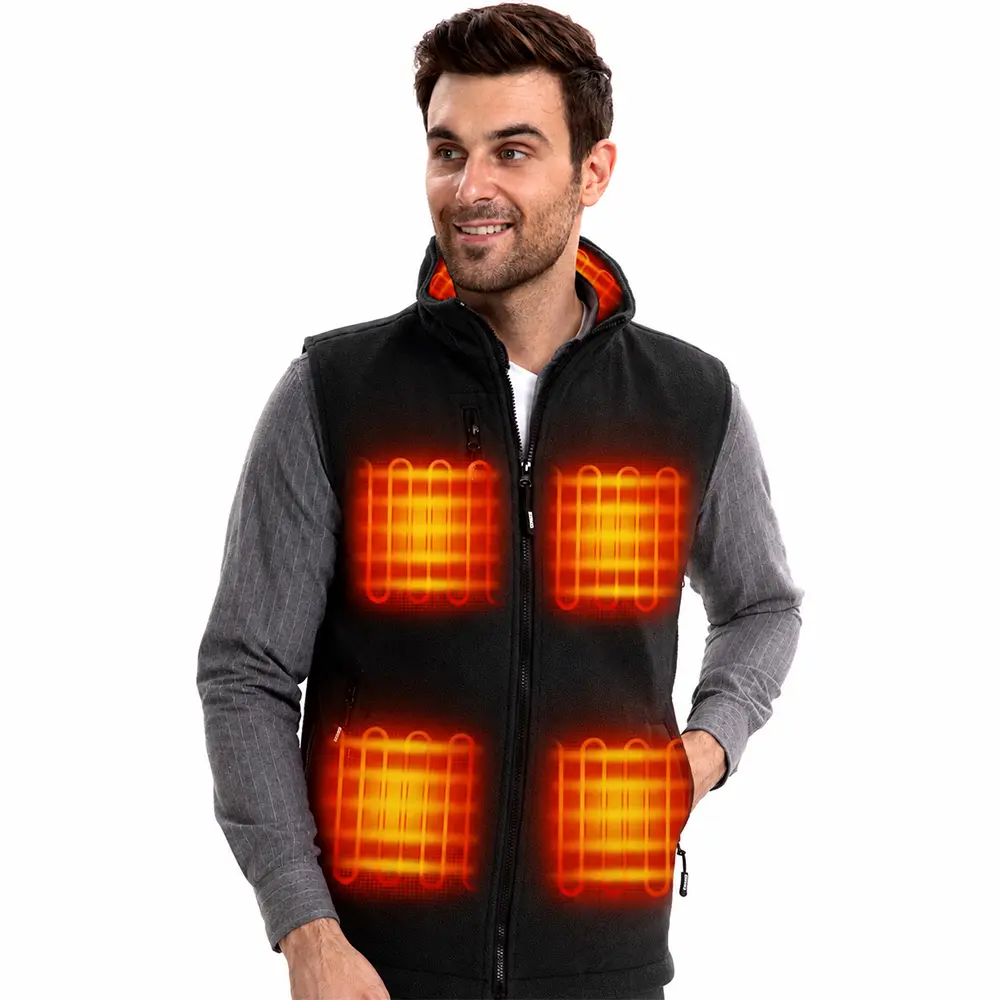 Men’s Heated Vest with Battery, 8 Heating Zones, Adjustable Fleece Vest for Hunting, Work & Outdoor