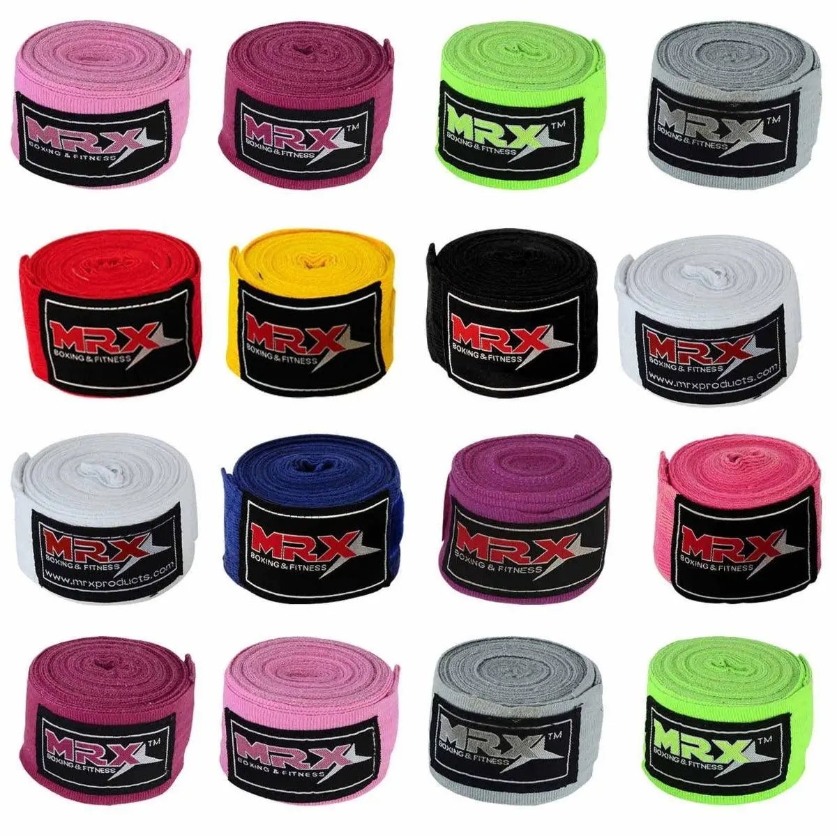 MRX 180-Inch Professional Boxing Hand Wraps, Polyester-Cotton Adjustable Punch Workout Gear for Fighters, Secure Wrist Support, Comprehensive Protection, Prevents Slips, Boxing Equipment for MMA Training, Boxing Training Gear, Muay Thai, Durable, Adjustab