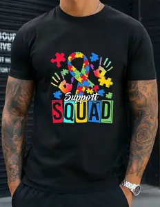 Men's Autism Awareness Support Squad T-Shirt