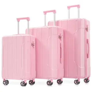 【Fahuac】Luggage Sets 3 Piece – Hardshell ABS Lightweight Durable Suitcases with Double Spinner Wheels – 20"/24"/28" – Corner Protectors – TPE Side Handles – Nestable Storage