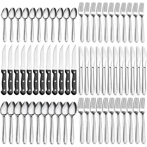 72-Pieces Silverware Set for 12, Flatware Set with, Stainless Cutlery Set, Include and Set, Dishwasher Safe Utensil Sets for Home Restaurant