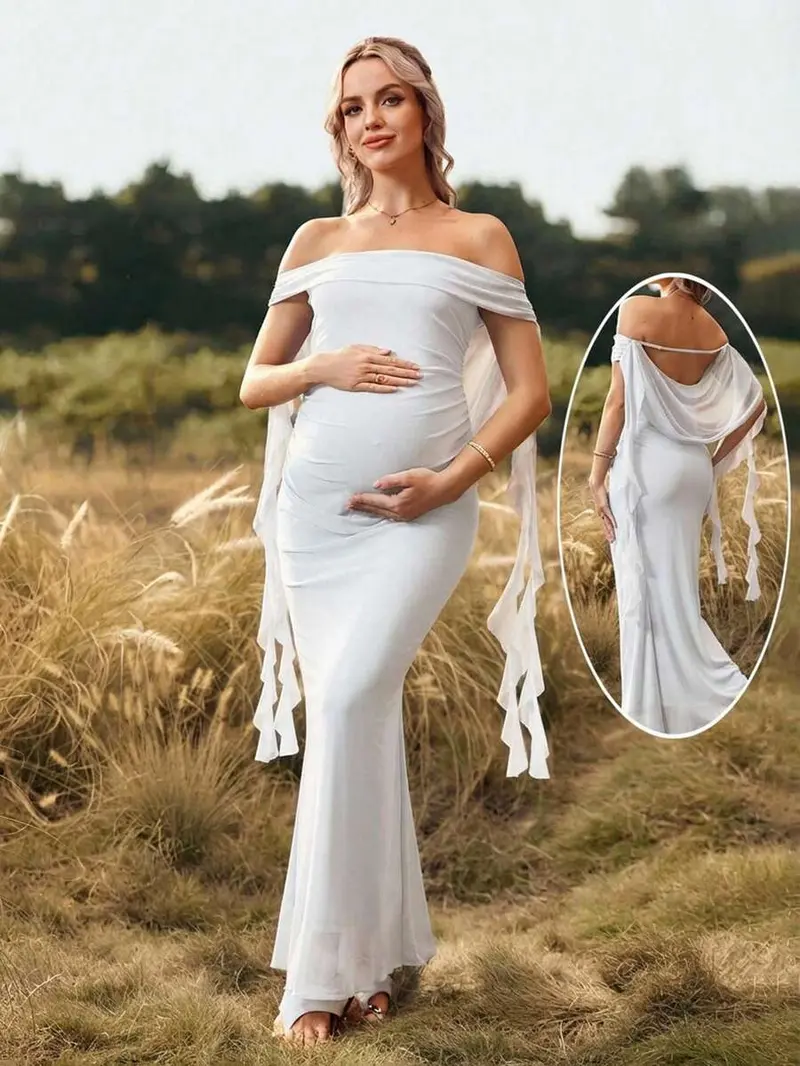 white maternity photoshoot dresses - TikTok Shop