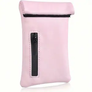 Pocket Size Smell Proof PU Leather for Home and Travel, Durable, Handheld Cosmetic Pouch, Makeup Bags, Travel Cosmetic Bag
