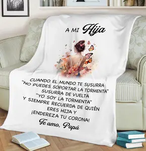 Manta de tiro motivacional para mi hija, regalo para la hija de papá, graduación, cumpleaños de primera calidad, manta suave/acogedora