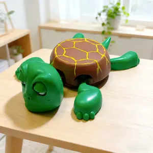 Screaming Turtle Coaster with Funny Expressions & Movable Limbs Creative Desktop Stress Relief Toy DIY Home Decoration Gift Green Pink Optional