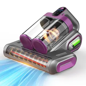 Cordless Mattress Vacuum Cleaner, 16000Pa Powerful Suction Bed Vacuum with UV-C Light & Ultrasonic Technology, Handheld Deep Cleaner for Bedding, Sofa, Carpet and Pet Hair, Dual Cup Design