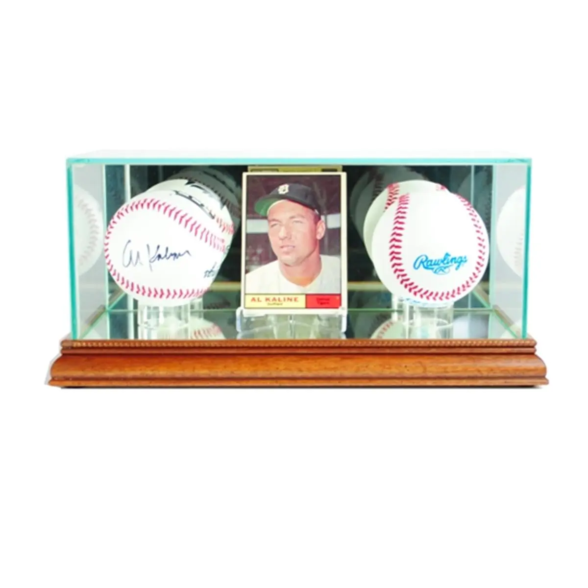 Perfect Cases  Card and Double Baseball Display Case- Walnut