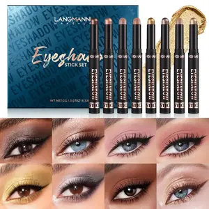Long-lasting Multichrome Cosmetic Eyeshadow Stick (8 Counts/set), Eye Brightener Stick, Highlighter Makeup for A Flawless Look, Eye Shadow Sticks, Eye Makeup Products