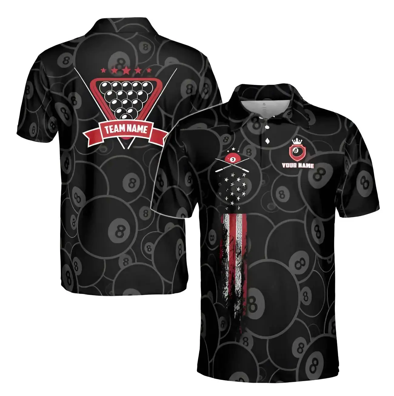3D Billiard Polo Shirt - Personality and Style for Billiard Players!