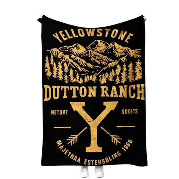 Yellowstone Theme Cozy Plush Fleece Blanket, Warm Throw for Home Office Travel Camping, Christmas Gift, Decoration for Bed Sofa Living Room