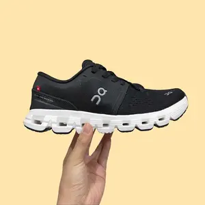 On Women’s Cloud X 4 Black White Running Shoes Lightweight Athletic Walking Sneakers Trainers