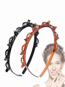 Women's Multilayer Hollow-Out Braided Headband, Adjustable Minimalist Design for Daily/party/wear, Chic Elegant Hair Accessory, Chic Headbands